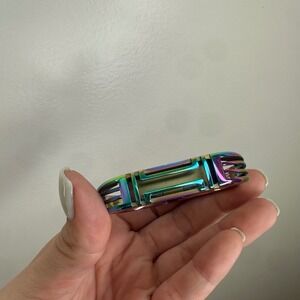 Tory Burch‎ Fitbit Iridescent Bangle Bracelet Colorful Rainbow Stacking